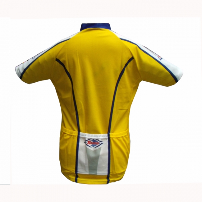 Maillot SANTINI manches courtes jaune Maillot vélo taille xl Promo